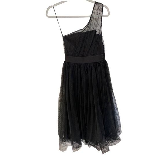 ModCloth One Shoulder Black Polka Dot Tulle Party Dress Size Small NWT - Picture 4 of 10